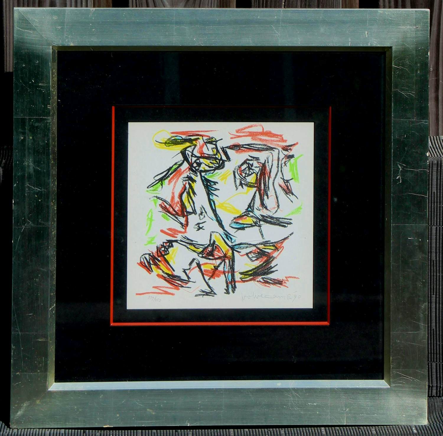 Theo Wolvecamp - Ingelijste litho: dansend paar - 1990 kopen? Bied vanaf 225!