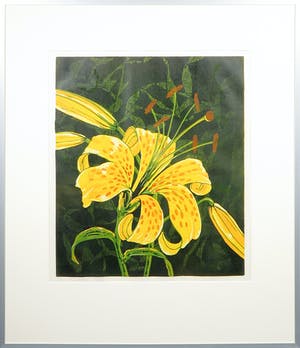 Dianne Bakker - Houtsnede & Linosnede, Lelie I - Ingelijst kopen? Bied vanaf 50!