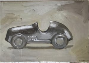 Niet of onleesbaar gesigneerd - Ben Sleek? Olieverf op karton, gesigneerd, Unica, titel Auto kopen? Bied vanaf 10!