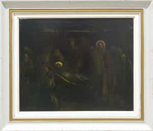 Henri van Daalhoff - Olieverf op paneel, Kruisafname - Ingelijst verkocht voor € 150!