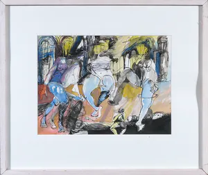 Rachid Ben Ali - Gemengde techniek op papier, Zonder titel - Ingelijst kopen? Bied vanaf 50!