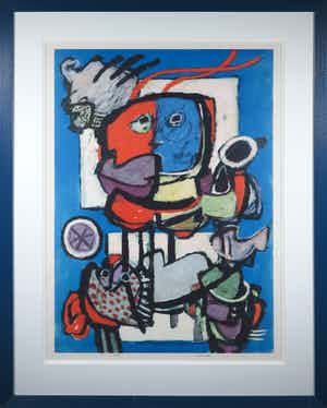 Jan Cobbaert - Zeefdruk, Zonder titel - Ingelijst (Groot) verkocht voor € 250!