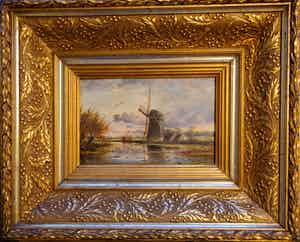Hendrik Kruseman van Elten - polderlandschap met molen verkocht voor € 200!