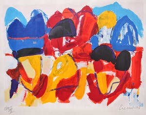 Jan Cremer - Grote zeefdruk van kleurrijk tulpenveld '98 kopen? Bied vanaf 375!