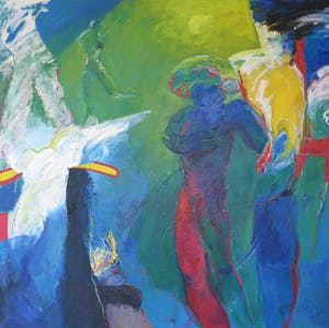 Franscz Witte - Acryl op doek, De rebelse muse (Zeer groot!) kopen? Bied vanaf 300!