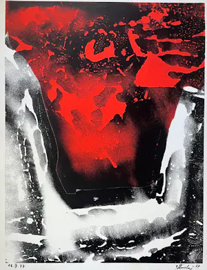 Buy Fred Thieler - Signiertes und datiertes Original Ausstellungsplakat von 1977 mit Farblitho? Bid from 190!