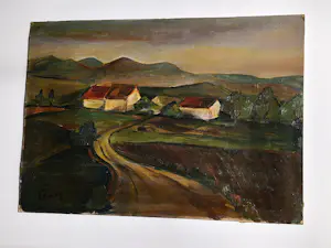 Toon Hermans - Bijzonder! in 1968 geschilderd olieverf "Limburgs landschap" - gesigneerd kopen? Bied vanaf 340!
