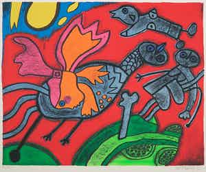 Corneille - Zeefdruk, L'ange descendu des astres verkocht voor € 120!