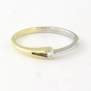 14k bicolour gouden ring met briljant geslepen diamant tot. 0.03ct – F/G- VS/SI kaufen? Bieten Sie von 170!