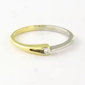 14k bicolour gouden ring met briljant geslepen diamant tot. 0.03ct – F/G- VS/SI kaufen? Bieten Sie von 170!