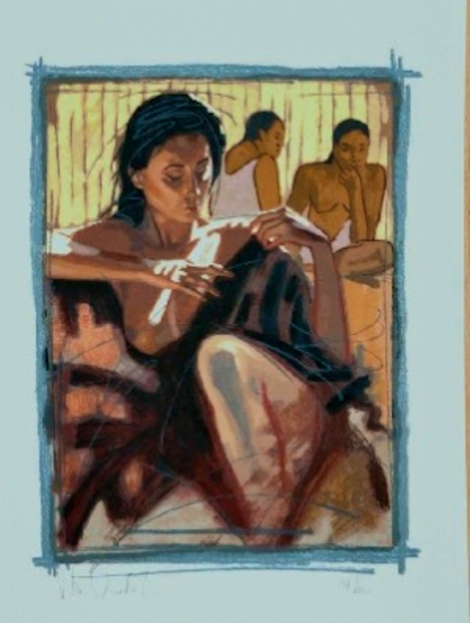 Nico Vrielink - Kleurenzeefdruk CONFRONTATIE met GAUGUIN I Handgesigneerd kopen? Bied vanaf 55!