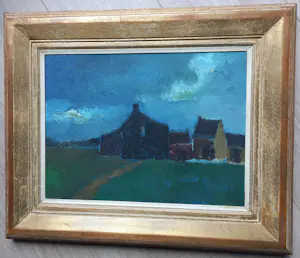 Toon Hermans - Dorp in de nacht, olieverf op doek (zeer mooi ingelijst) kopen? Bied vanaf 1695!