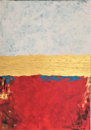 John Foppen - Symphony - In - WH. - Red - Gold ........ # K06 . XL. GROOT. kopen? Bied vanaf 179!