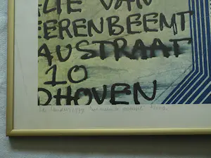 Har Sanders - Ingelijste zeefdruk, Een vreemde postzegel – 1979 – Lijst, 51 x 71 cm kopen? Bied vanaf 40!