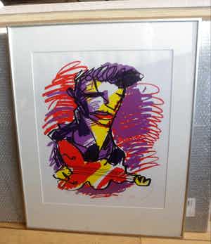 Herman Brood - Kleurenzeefdruk ELVIS Handgesigneerd verkocht voor € 225!