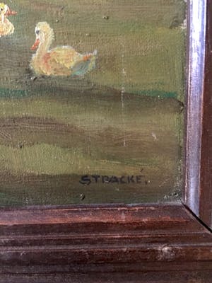 Leo Stracke - Eenden in het bos - Olieverf op doek kopen? Bied vanaf 40!