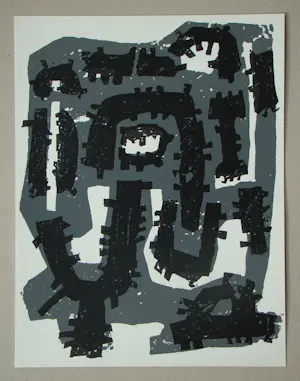 Raoul Ubac - Abstracte compositie - 1958 - Originele gegraveerde leisteenafdruk - Mourlot kopen? Bied vanaf 80!