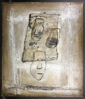 Bob van den Haspel - Gemengde techniek, Drie masker kopen? Bied vanaf 1!