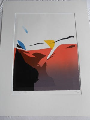 Gerard 't Hart - Zeefdruk. Getiteld "Abstract Kleuren". kopen? Bied vanaf 30!