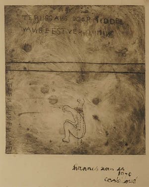 Hannes van Es - Ets, Teruggang door middel van geestverruiming - Ingelijst kopen? Bied vanaf 35!