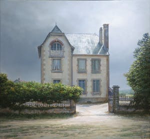 Gerard Huysman - Olieverf op paneel, Landhuis - Ingelijst kopen? Bied vanaf 1000!