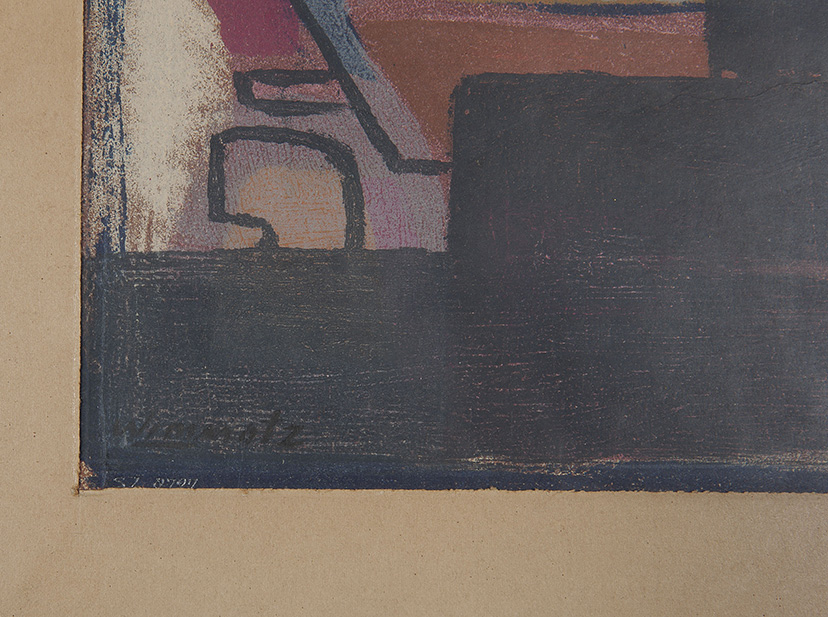 Wim Motz - Haven - 1956 - Kleuren litho - gesigneerd l.o. - BKR Rotterdam kopen? Bied vanaf 10!