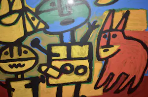 Corneille - Zeefdruk - Vogel en kat bij maanlicht - Ingelijst - Nr. 186 kopen? Bied vanaf 225!