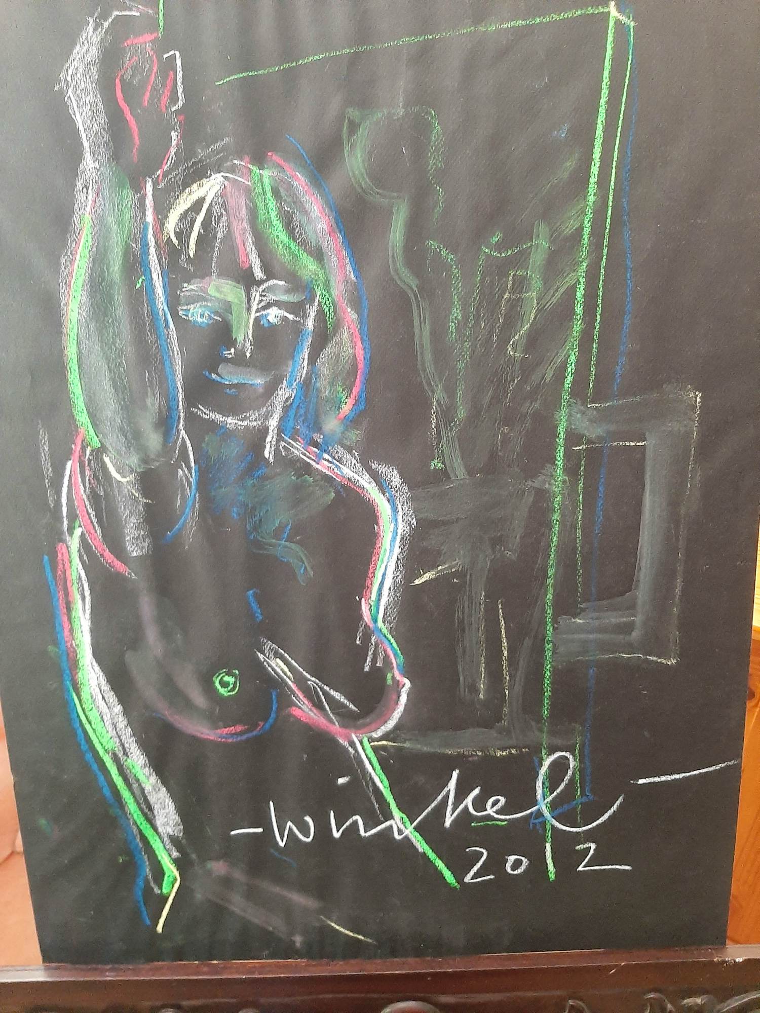 Michael Winkel - Krijttekening, vrouwelijk schoon kopen? Bied vanaf 35!