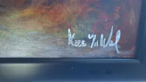 Kees van de Wal - Boomstronk" - Groot liggend abstract werk - 107 x 77 cm kopen? Bied vanaf 450!