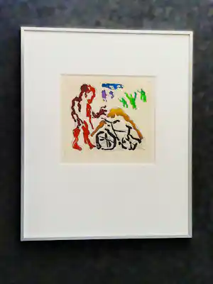 Jan Sierhuis - Epreuve d'Artiste Ets & Aquatint- potloodges. + pers. opdracht in nette lijst verkauft für € 70!