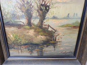 Paul de Bruin - Waterlandschap met knotwilgen kopen? Bied vanaf 29!