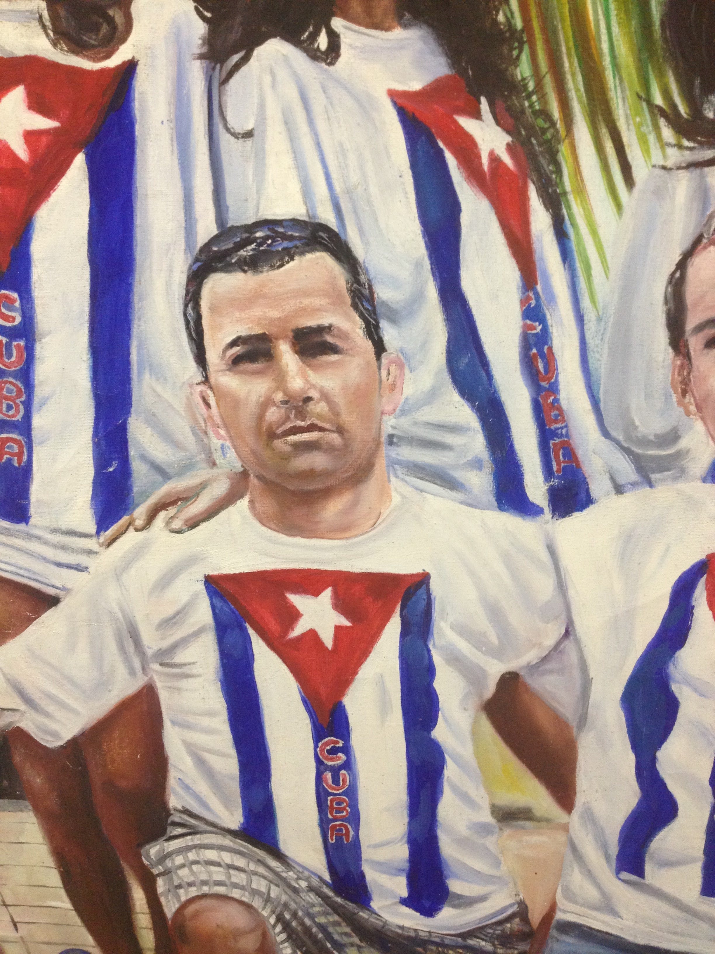 Niet of onleesbaar gesigneerd - Olieverf op doek - Groepsportret Cuba 2009 kopen? Bied vanaf 1!