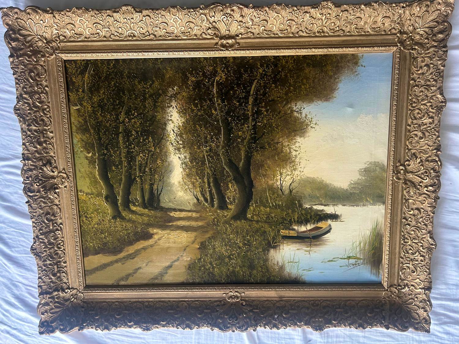 Jan Verheul - Landschap met roeiboot kopen? Bied vanaf 100!