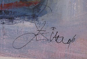 Franscz Witte - Gemengde techniek op papier, Abstract blauw kopen? Bied vanaf 1!