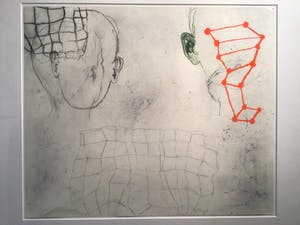 Arno Kramer - ZT - Originele tekening - potlood, krijt, aquarel - Ingelijst kopen? Bied vanaf 450!