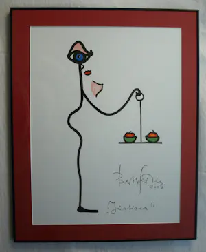 Berthold Spies - Gemengde techniek , Justitia – Lijst, 74½ x 59½ cm - 2007 kopen? Bied vanaf 100!