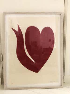 Klaas Gubbels - Hartenkan - gesigneerde houtdruk - 2007 verkocht voor € 500!