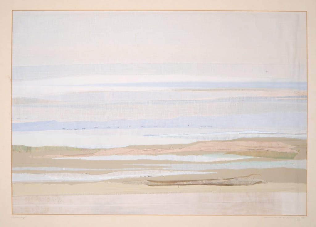 Marianne Binnenweg - Marianne Binnenweg: Textielcollage, Landschap kopen? Bied vanaf 20!