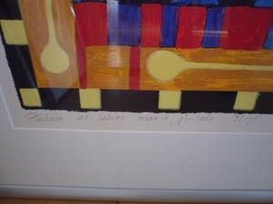 Clemens Briels - Zeefdruk, Pintate los labios Maria, pintate - Ingelijst (Groot!) kopen? Bied vanaf 225!