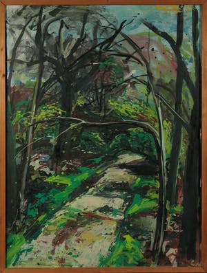 Antoine van der Pas - Acryl op paneel, Boslandschap - Ingelijst (Groot) kopen? Bied vanaf 1!