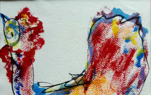 Anton Heyboer - Kip - Aquarel en krijt op geschept papier - 1995 - 35 x 26 cm - ingelijst kaufen? Bieten Sie von 150!