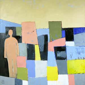 Philip Vencken - Olieverf op doek, Figure in a Landscape (Groot) verkocht voor € 100!