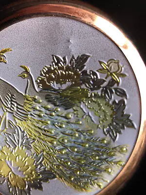 Niet of onleesbaar gesigneerd - Chokin Art Japan (1) - Chokin - Porselein, Verguld metaal - pauwen met bloemen - kopen? Bied vanaf 1!