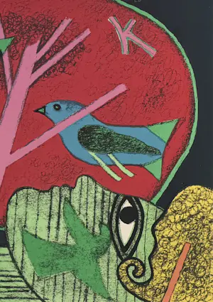 Corneille - handgesigneerde kleurenlitho | l'Arbre rouge' | 1985 kopen? Bied vanaf 350!