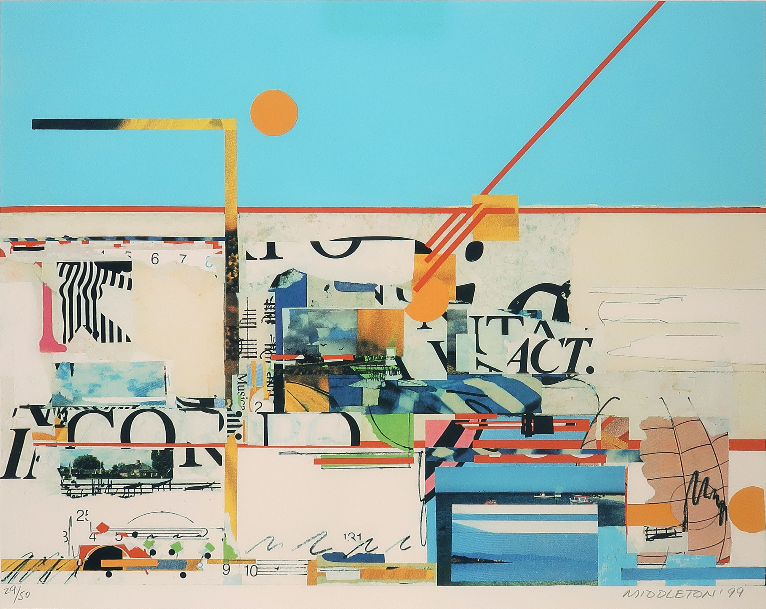 Sam Middleton - Zeefdruk, Overtones - Ingelijst kopen? Bied vanaf 50!