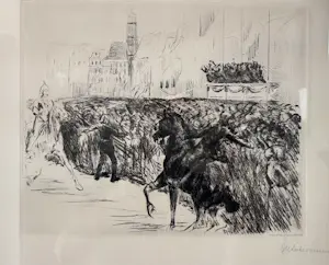 Max Liebermann - Militaire optocht met paarden in de stad kopen? Bied vanaf 290!