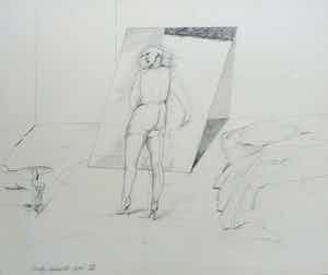 Hedy Gubbels - potloodtekening - 1976 verkocht voor € 45!