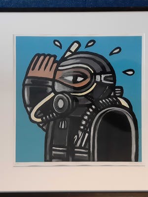 Rik Gorree - Shark - Grote ingelijste zeefdruk, kleine oplage kopen? Bied vanaf 50!