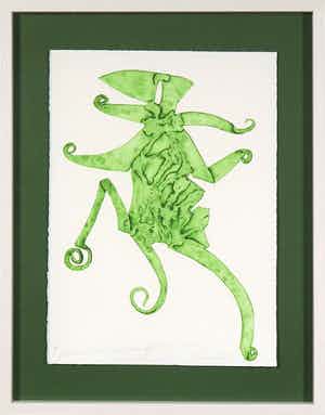 Reinhoud D'Haese - Aquatint metaaldruk, Jamais l'on n'a moins affecté la vertue - Ingelijst verkocht voor € 1!