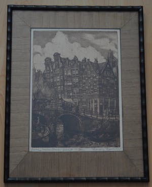 Francois Jacob Kloek - Oude huizen Prinsengracht Amsterdam. kopen? Bied vanaf 35!